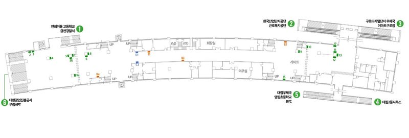구로디지털단지역 지상2층 대합실 도면 — 승강장 B3은 6개월 계약 시 월 243만원(정상가 대비 19% 할인)