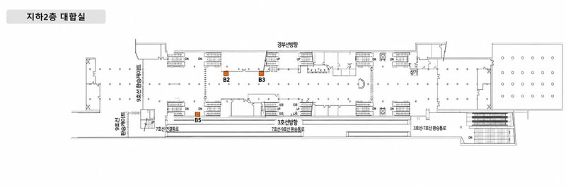 고속터미널역 지하2층 대합실 도면 — 3호선 승강장 A3은 6개월 계약 시 월 324만원(정상가 대비 19%, 총 456만원 절감)